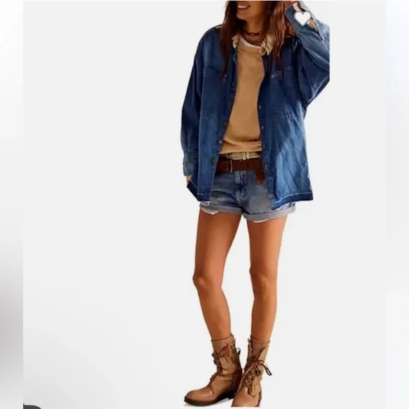 Free People Blue Jean Jacket - Picture 3 of 4